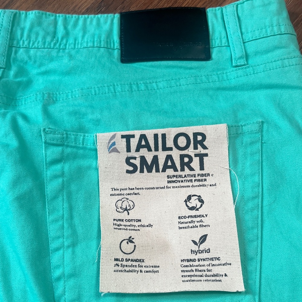 NWT - Men's Tailor Vintage - Green Khaki Shorts - 38 - Picture 11 of 12